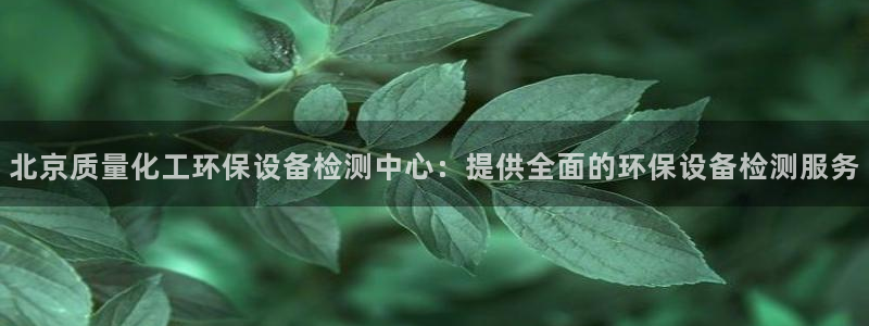 亿万手游官网：北京质量化工环保设备检测中心：提供全面的环保设备检测服务