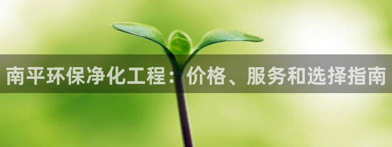 亿万先生游戏：南平环保净化工程：价格、服务和选择指南