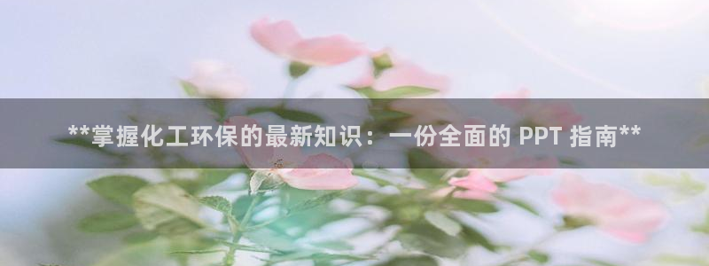 亿万先生mr网址：**掌握化工环保的最新知识：一份全面的 PPT 指南**